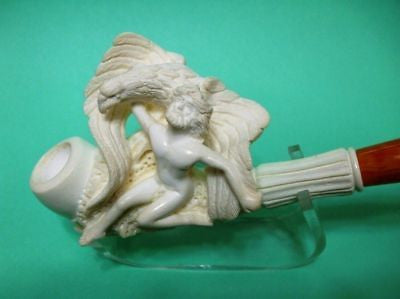 Man Eagle Thesaurus Prominent Meerschaum Pipe Mythological Ancient Vintage 2236