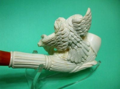 Man Eagle Thesaurus Prominent Meerschaum Pipe Mythological Ancient Vintage 2236