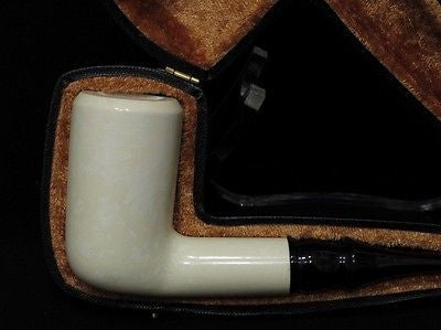 Excellent Smooth Straight Block Meerschaum Pipe Colors fast Rare meer stone 5375