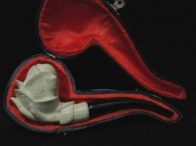 Rose in Lady Hand Smoking Block Meerschaum Pipe Hand carved Turkish pipes 6229