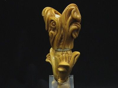 Baroque Floral Ivy w/Silver Ring Block Meerschaum Pipe Signed by Cor Patina 4096