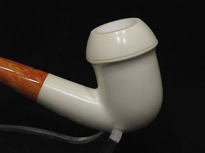 Smooth Calabash Plain Block Meerschaum Pipe Tobacco Smoking Handmade Turkey 2091