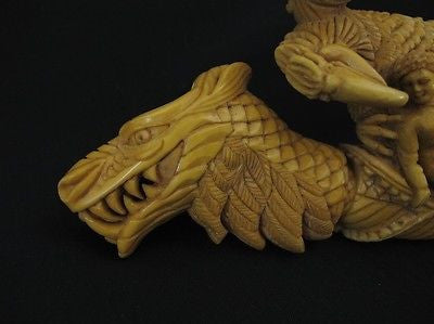 Dragon Family, 2 Headed Eagle, A Child Meerschaum Pipe Collectible Massive 0501