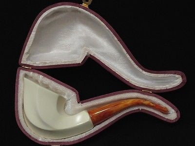 Bent Swirl Paneled Block Meerschaum Pipe Lightweight Ideal size Big Bowl 7528