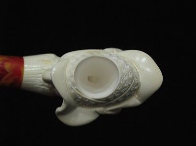 Eagle Claw Holding Rose Flower Block Meerschaum Pipe Hand carved in Turkey 0381