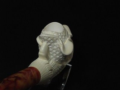 Eagle Claw Holding Rose Flower Block Meerschaum Pipe Hand carved in Turkey 0381