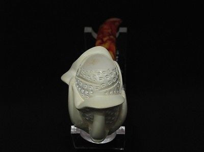 Eagle Claw Holding Rose Flower Block Meerschaum Pipe Hand carved in Turkey 0381