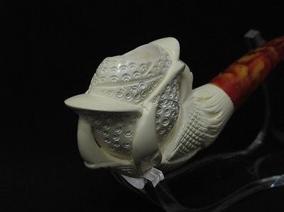 Eagle Claw Holding Rose Flower Block Meerschaum Pipe Hand carved in Turkey 0381