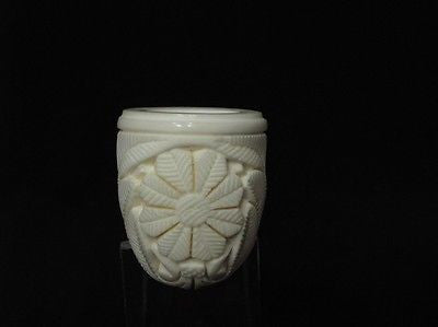 Straight Billiard Floral Block Meerschaum Pipe Hand carved Flower for Women 2027