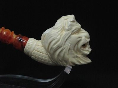 Wild Lion Meerschaum Pipe Animal by Emin FreeHand Vintage looks Ebay Meerco 1219