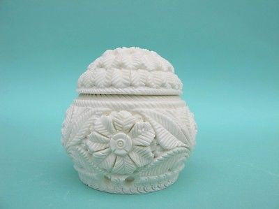 Floral Decorative Meerschaum Stone Jewelry Trinket Box Unique Gift women 4498