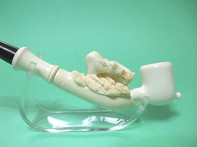 Female Lion Hunting a Bull Meerschaum Pipe Tobacco Smoking Vintage looks 9145