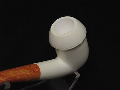 Smooth Calabash Plain Block Meerschaum Pipe Tobacco Smoking Handmade Turkey 2091
