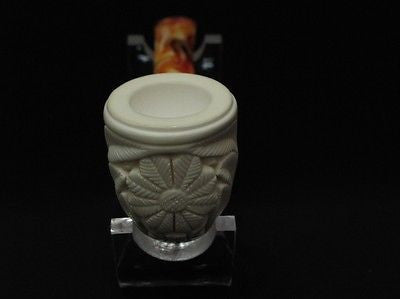 Straight Billiard Floral Block Meerschaum Pipe Hand carved Flower for Women 2027