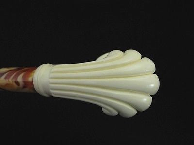 Smooth Oyster Smoking Block Meerschaum Pipe Gift Case Stand Pouch Good size 1536