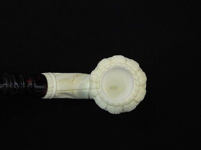 Floral Topkapi Calabash Bent Block Meerschaum Pipe Classic Gift Big Bowl 8610