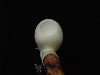 Hamlet Skull in Man Hand Bent Meerschaum Pipe kranium grim reaper sea foam 5604