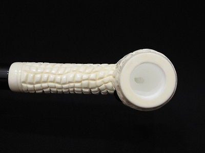 Italian Style Canadian Block Meerschaum Pipe w/ Inlaid Black Onyx Rare Cor 2860
