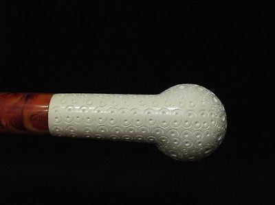 Lattice Straight Billiard Block Meerschaum Pipe Tobacco smoking from Turkey 3461