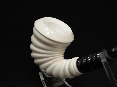 Helix Calabash Full Bent Block Meerschaum Pipe Big Bowl Trumpet shaped Tube 9464