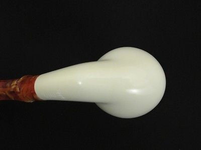 3/4 Smooth Bent Billiard Meerschaum Pipe pipes by Emin Hand carved Case New 6898