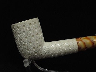 Lattice Straight Billiard Block Meerschaum Pipe Tobacco smoking from Turkey 3461