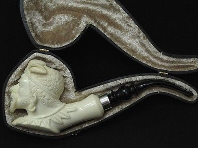 Australian Aboriginal Warrior Block Meerschaum Pipe 925 Silver Band H. Cor 0591