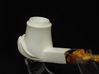 Smooth Tulip Floral Solid Block Meerschaum Pipe Free hand Ideal Big Bowl 0507