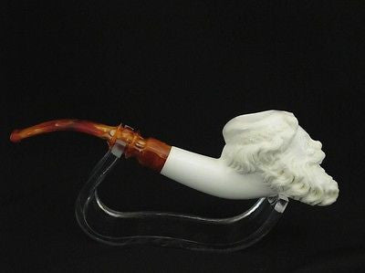 Santa Claus Meerschaum Pipe Kris Kringle Hand made carved Pipes Gift Case 5062