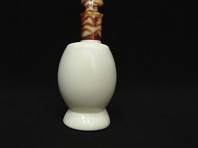 Smooth Full Bent Block Meerschaum Pipe White stone Freehand Smoker Big Bowl 9725