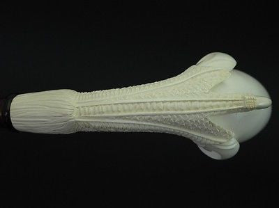 Huge Smooth Dragon Egg in Eagle Claw Solid Block Tobacco Meerschaum Pipe 9596