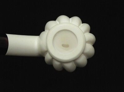 Paneled Bent Apple Swirl Block Meerschaum Pipe Hand made Tobacco Gift Case 8291