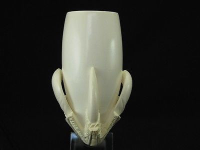 Huge Smooth Dragon Egg in Eagle Claw Solid Block Tobacco Meerschaum Pipe 9596