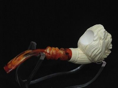Wild Lion Meerschaum Pipe Animal by Emin FreeHand Vintage looks Ebay Meerco 1219