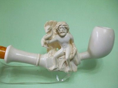 Eagle, Snake, Man Prominent Tobacco Meerschaum Pipe Greek Mythology Gift 7791