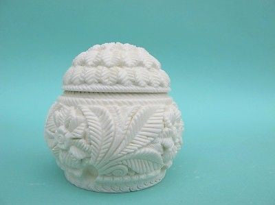 Floral Decorative Meerschaum Stone Jewelry Trinket Box Unique Gift women 4498