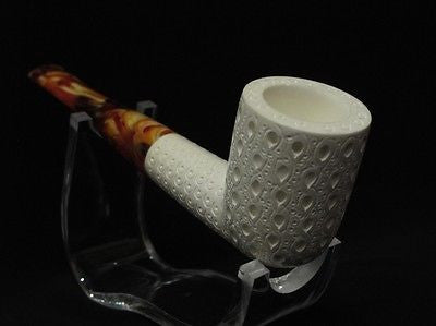 Lattice Straight Billiard Block Meerschaum Pipe Tobacco smoking from Turkey 3461