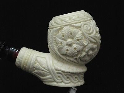 Floral Meerschaum Pipe Flower pipes Emin Free Hand Gift Case Big Bowl eBay 6168