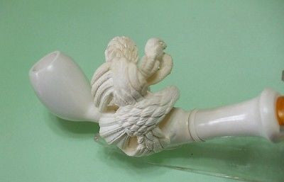 Eagle, Snake, Man Prominent Tobacco Meerschaum Pipe Greek Mythology Gift 7791