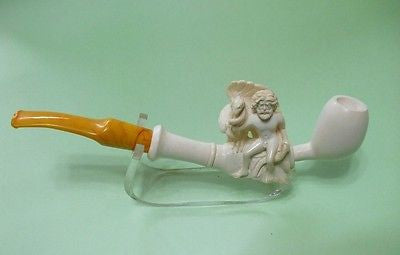 Eagle, Snake, Man Prominent Tobacco Meerschaum Pipe Greek Mythology Gift 7791