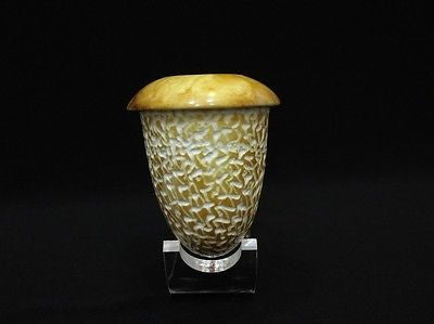 Yellow Calabash Solid Block Meerschaum Pipe Burnt Art work Huge Hand made 0669