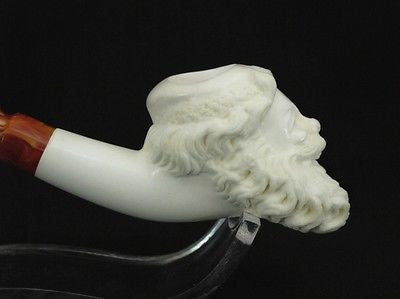 Santa Claus Meerschaum Pipe Kris Kringle Hand made carved Pipes Gift Case 5062