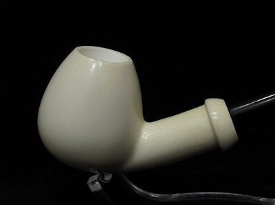 Smooth Bent Apple Danske Block Meerschaum Pipe Lightweight Sitter Big Bowl 5217