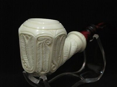 Spiral Danske Shank Block Meerschaum Pipe Unique pipes Hand made in Turkey 8431