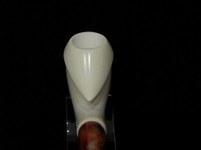 Smooth Abstract block Meerschaum Pipe Tobacco smoking Gift Case hand made 7764