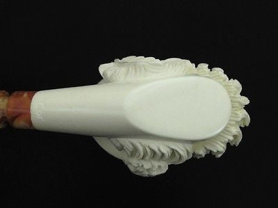 Chevalier Feathered Hat Block Meerschaum Pipe Freehand Big Bowl Signed Cor 8884