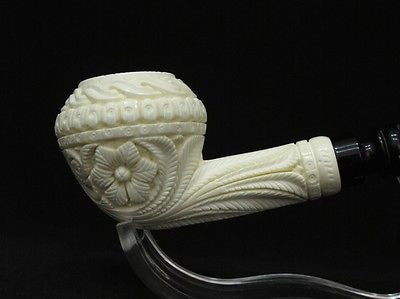 Embossed Floral Apple Meerschaum Pipe Long Shank smoking pipes by Emin eBay 0537