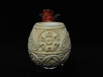 Floral Apple Danske Block Meerschaum Pipe Turkish pipes antique look Sitter 8420