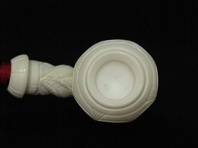 Spiral Danske Shank Block Meerschaum Pipe Unique pipes Hand made in Turkey 8431