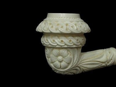 Floral Celtic Calabash Block Meerschaum Pipe by Emin Gift Pipes Big Bowl 4985
